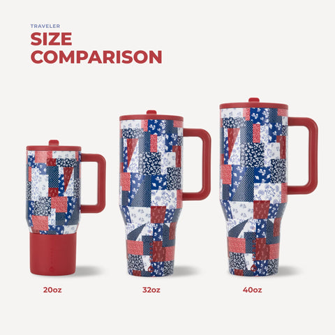 Traveler 20oz | Compact Insulated Tumbler with Handle – Quilted Americana
