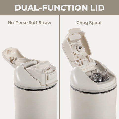 Ease2o 40oz | Dual-Function Water Bottle with Straw & Chug Spout – Linen
